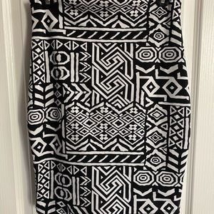 Black and White Pencil Skirt